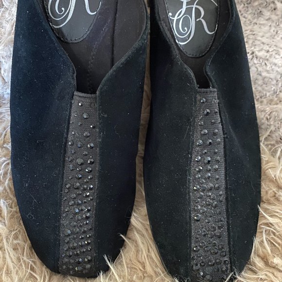 Lk New J Renee Cayla.Suede Black Sparkle Shoes 8.5 - Picture 8 of 10